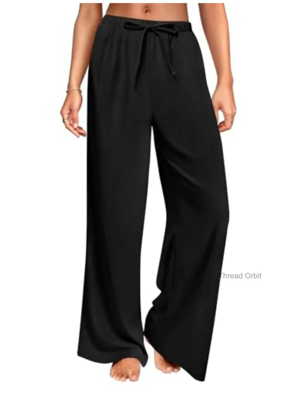 Women's Linen Wide Leg Palazzo Pants with Pockets